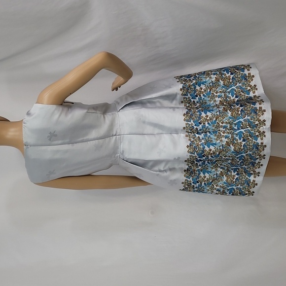 𝅺Max Studio Jacquard Artic Blue Cocktail Dress - Picture 15 of 17